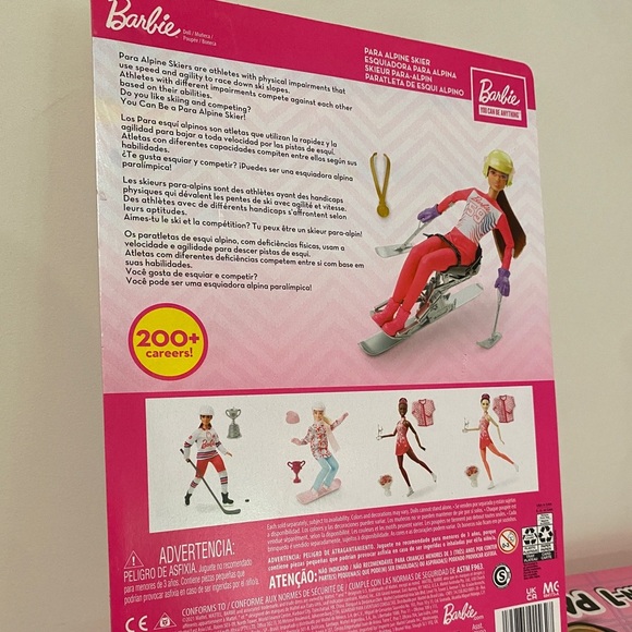 🎁🎉NEW Barbie Doll You Can Be Anything Set- Para Alpine Skier Barbie Doll - Picture 2 of 2